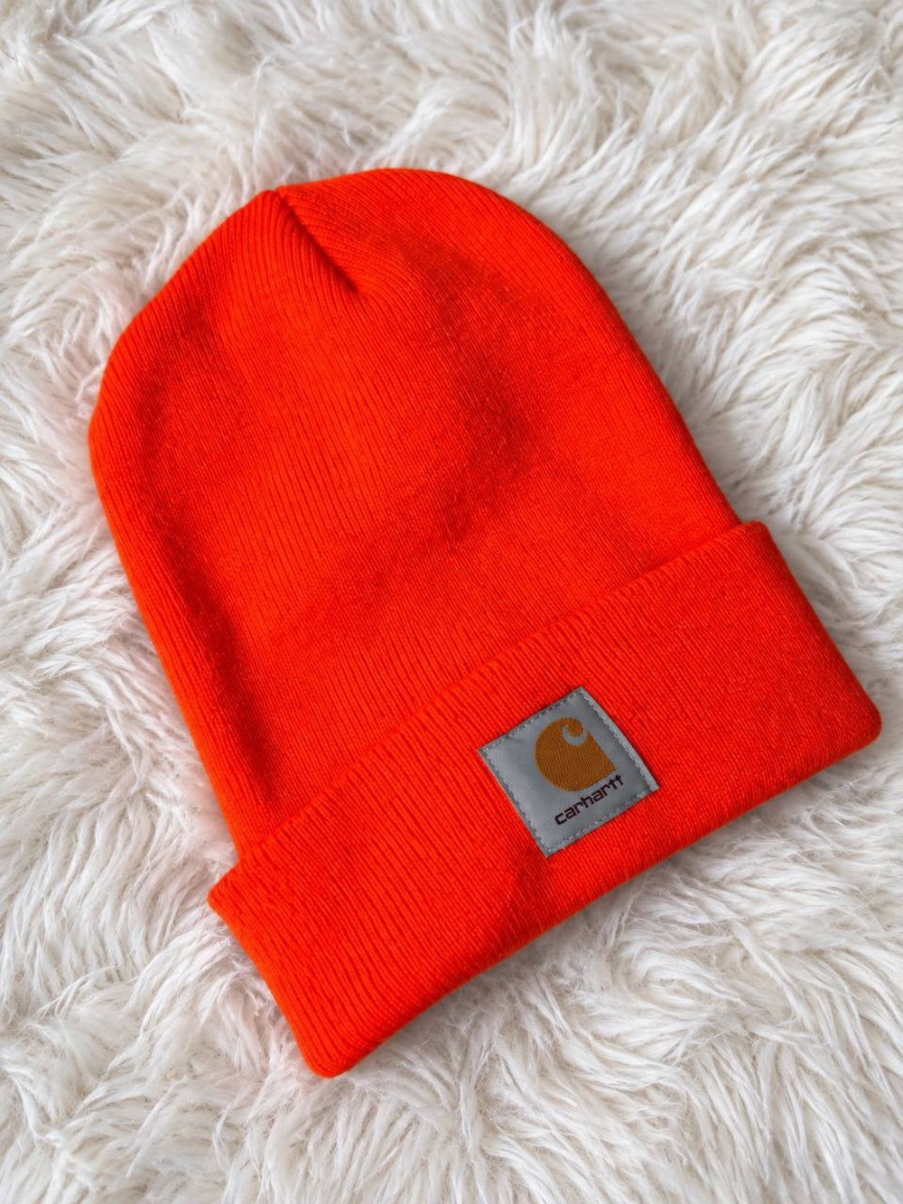 Carhartt Unisex Orange Knit Cuffed Beanie
